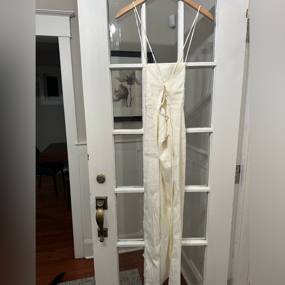 Strappy Ivory Linen Blend Zara Dress - Picture 6 of 7